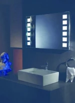 CE Illuminated Feature and Bath Mirror Type Illuminated Bathroom Lighting Mirror Clock Mirror