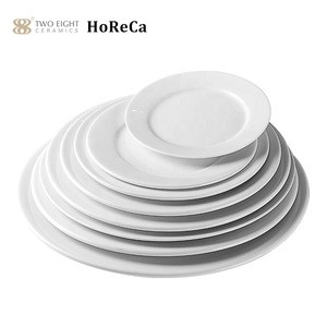 Cheap Bulk Round Ceramic Dinner Plates Sets Wholesale Assiette Porcelain Restaurant White Dishes