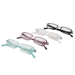 China Manufacturer Adjustable Fashion Folding Bendable Reading Glasses with Case Package