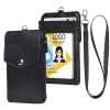 China Manufacturer Hot Sale Pu Leather Id Card Holder Lanyard Name Badge Employee Id Work Card