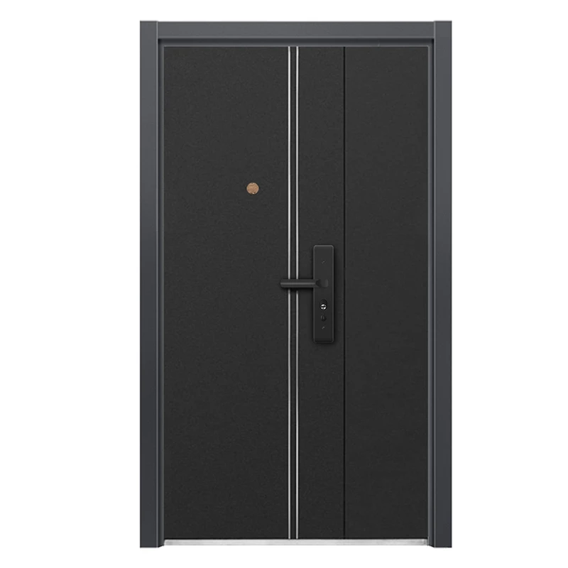 China Professional Manufacturer New design Door with smart lock Exterior House hotel  infront entrance double security  door