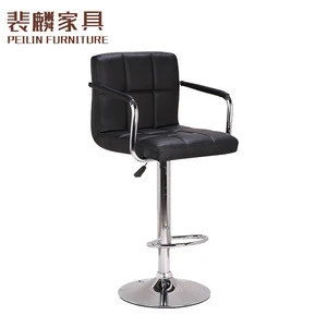 China Supplier Custom Covers Modern Vintage PU Leather Adjustable Swivel Metal Chrome Bar Stool High Chair for Heavy People