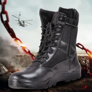China Supply Cheap Black Leather Military Army Boots Tactical Boots Combat Shoes for Men