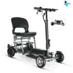 China Wholesale Electric Small Folding Lightweight Aluminium Four Wheeler Elderly Mobility E Scooter Adult Bicycle 36V 300W Low Speed Folding Electric Scooter