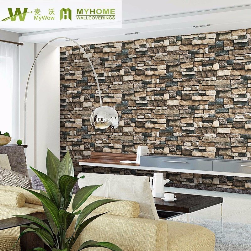 China Wholesale Korean Size 1.06 3D Brick Design Wallpaper for Home Decor
