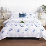 China wholesale microfiber printed bed sheet set hotel duvet cover set