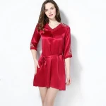 chinese red silk pajama