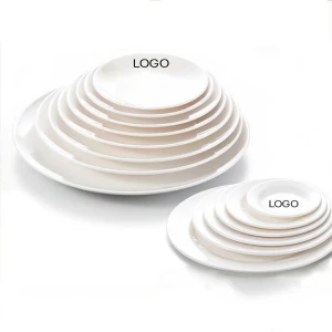 Chinese Supplier Laser Custom Logo print color patterns 20 cm dinnerware melamine plates for hotel Restaurant Industry