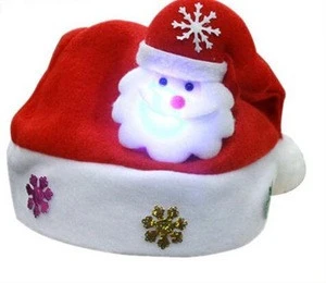 Christmas Ornaments Christmas Hat Santa Reindeer Snowman Party Hat Gift Glowing Christmas Hat
