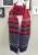 Import Classic Two-tone Oversize Winter Wool Knitting Scarf for Men Color Block Stripe Wool Knit Fashion Long Scarf from China