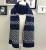 Import Classic Two-tone Oversize Winter Wool Knitting Scarf for Men Color Block Stripe Wool Knit Fashion Long Scarf from China