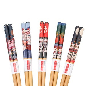 Classical Hot Sell Japanese Style Plutus Cat Design  Reusable Bamboo Chopsticks