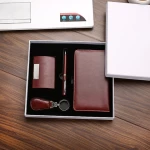 Classical Luxury Promotional Men Business Corporate Wallet Pen Gift Set