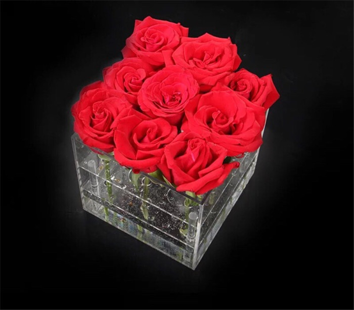 Buy Clear Acrylic Rose Box Stabilized Eternal Rose Preserved Flower ...