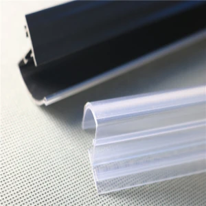 Clear Curved Adhesive Bullnose Data Strip with T Rail