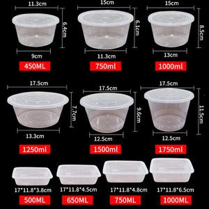 500ml clear plastic container  Plastic takeaway food containers & lids