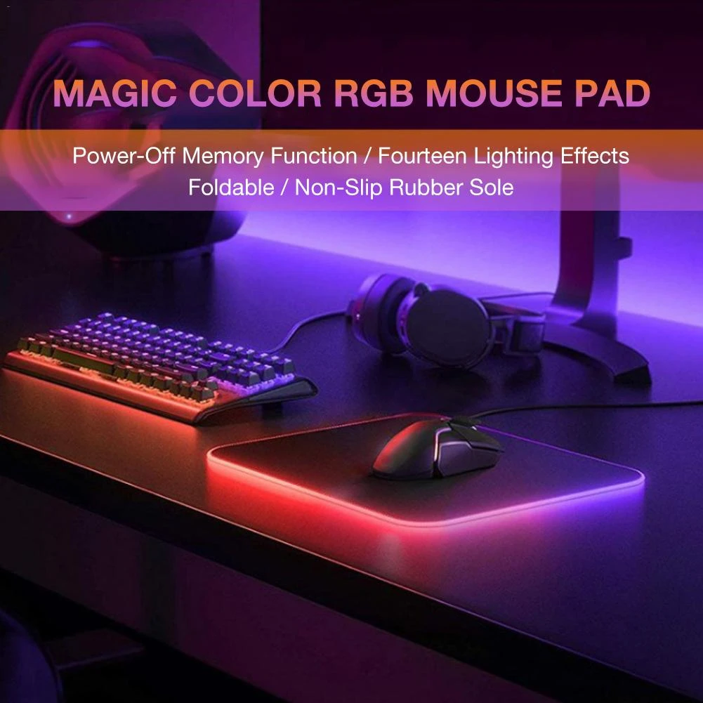 Colorful Gaming Mouse Pad Desk Mat Computer RGB Large Large Mouse Pad Gamer With Backlight for Computer Laptop Gamer