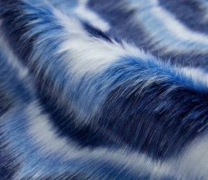 Colorful Style Long Pile Fake Fur Fabrics Jacquard Stripe Plush Faux Fur Fabrics OEM 100 Acrylic Faux Fur Fabrics