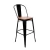 Import Commercial Bar furniture Metal Wooden High Bar stool Chair with high back rest restaurant barstool furniture from China