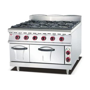 Commercial Stainless Steel Free Standing 6 Burners Gas Range With Oven and Cabinet/Gas Cooker Oven