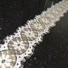 Competitive price White and gold French  nylon ivory Eyelash Lace Trim for patch religious garment