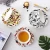 Import Creative Geometric Ceramic Coffee Cup And Saucer Set Porcelain Tea Cup And Saucer from China
