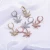 Import Crystal Leaf Earrings, Hip Hop 14K Gold Palm Maple Leaf Earrings from China