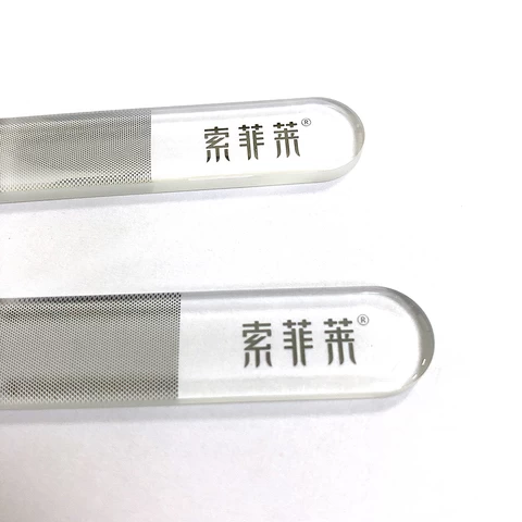 Crystal Nail File Durable Nail Emery Board Custom Printed Glass Nail File Colorful Double Side nano transparent type