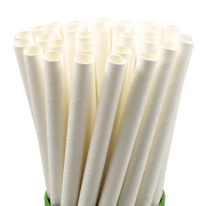 custom 10mm white bubble tea straw paper straw biodegradable drinking straw drinking