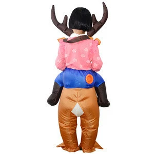 Custom design factory direct sell inflatable funny mascot reindeer costume Christmas costume for kids