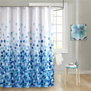 Custom european style bathroom cartoon printed hotel shower curtain