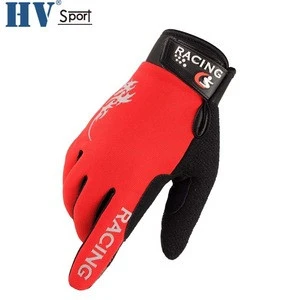 Custom full finger gloves for bike cycling leather racing gloves