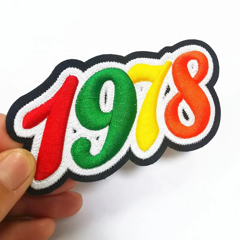 Custom Hot 3d Puff Brand Name Letter And Number Iron On Embroidery Patches