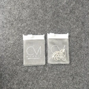Custom Jewelry Packaging Bag Biodegradable ,PVC Clear Mini Zipper Pouch Jewelry /Necklace Zipper Bag