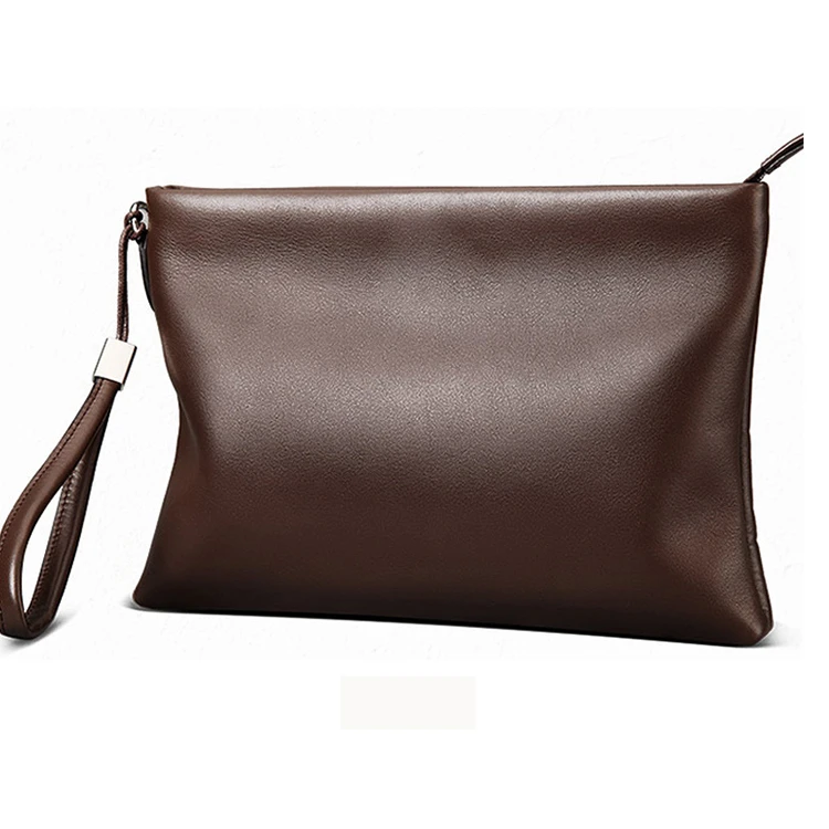 Custom Messenger Bag Top Grain Genuine Leather Phone Wallets Clutch Bag For Men
