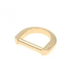 custom metal bag accessories hardware shiny gold D Shape adjustable belt buckle D rings hook handbag hardware iron d buckle