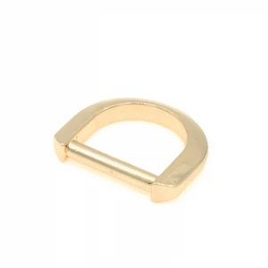 custom metal bag accessories hardware shiny gold D Shape adjustable belt buckle D rings hook handbag hardware iron d buckle