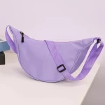 Custom Nylon 2024 Womens Crossbody Shoulder Bag Fashion Dumpling Bag with Canvas Lining Ladies Design Purses Underarm Chain