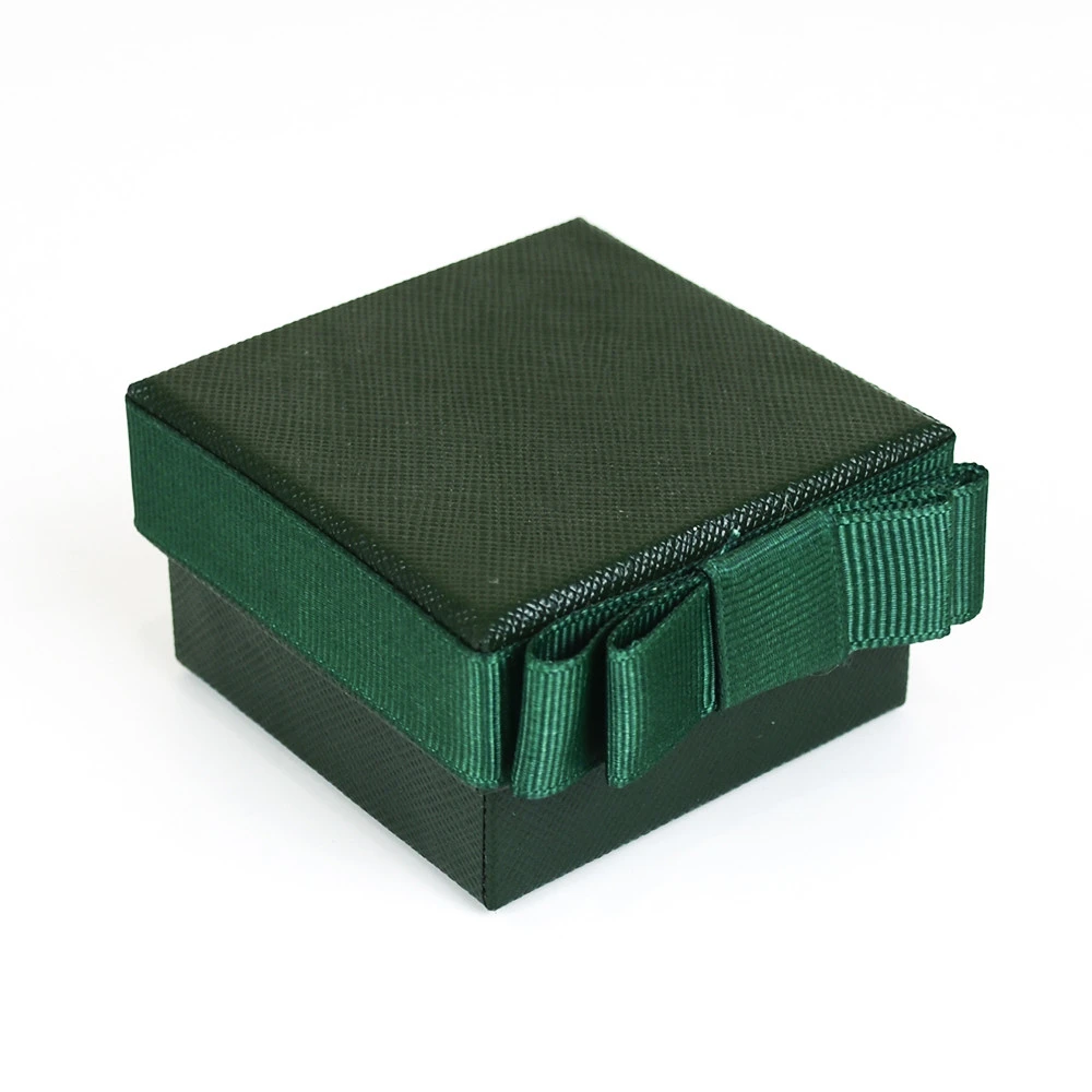 Custom personalized design special line paper womens jewelry ring gift box with fabric bowknot