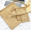 Custom printed cotton burlap fabric jewelry gift packaging bags wrap with logo