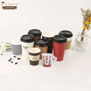 Custom Printed  Eco Friendly  High Quality FDA Approval Single Double Ripple Wall Paper Cups