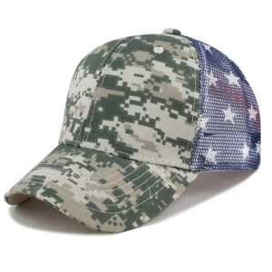 Custom printing mesh flag digital camo blank tracker hats