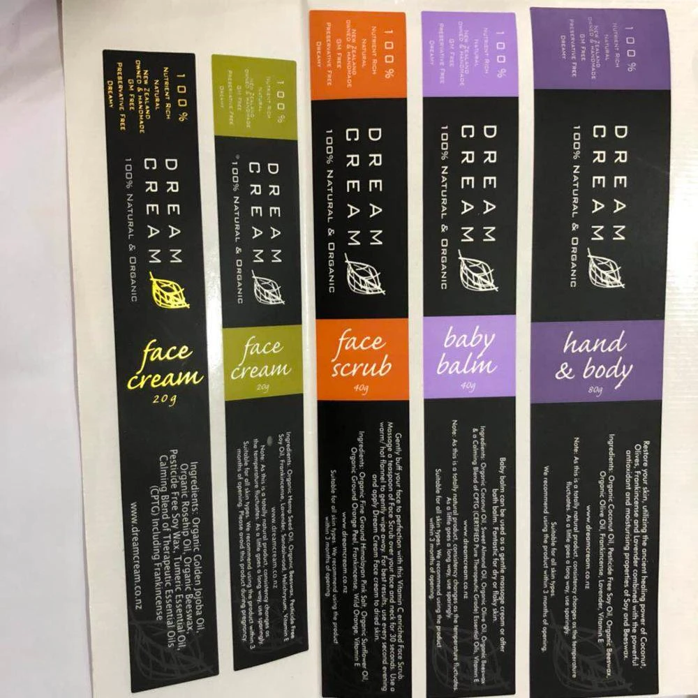 Custom printing private self adhesive vinyl cosmetic lipstick label stickers