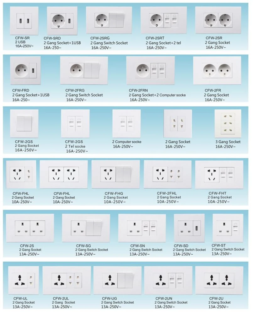 Customized All Countries General Wall Switch and Socket