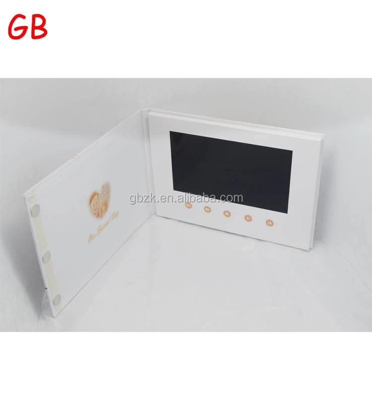Customized hardcover LCD Video wedding invitation card