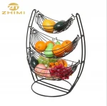 Customized Iron Household Fruit Basket Stand Home Kitchen Use Storage Holder Rack