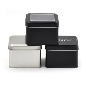 Customized Plain Small Square Silver Mooncake Metal Tin Box