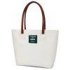 Customized Women Zipper Canvas Beach Tote Heavy Cotton Shopping Bag Canvas Tote Bag