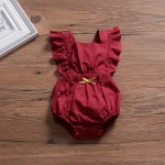 Cute Newborn Baby Girl Solid Rompers Summer Infant Overalls Clothing Baby Outfit