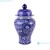 Import Dark Blue Under Glazed Porcelain Round Shape Red Shiny Flower Ceramic Storage Pot Jars from China